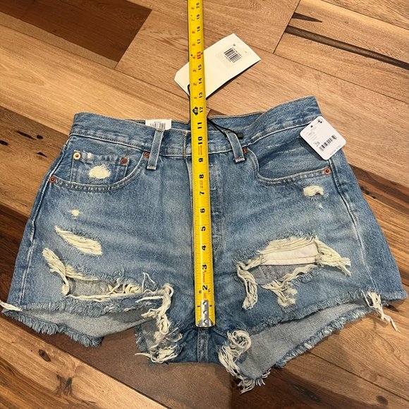 New Levi's 501 High Rise Short in Faultline Distressed Size 28 - Picture 11 of 15